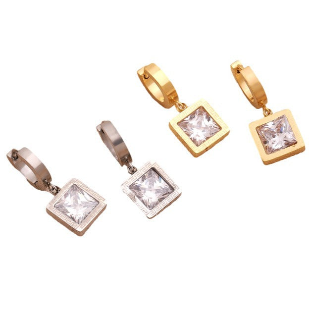 Geometric Drop Earrings For Women In New Style, Made Of Waterproof Non Tarnish Titanium Steel