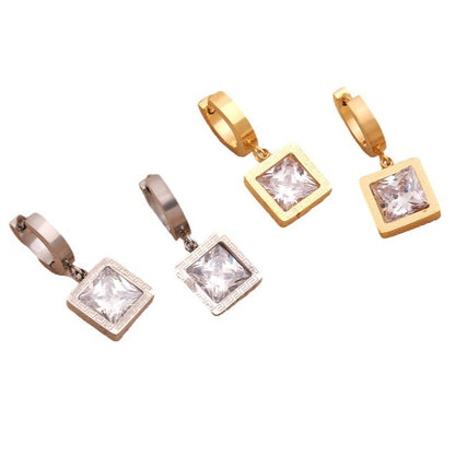 Geometric Drop Earrings For Women In New Style, Made Of Waterproof Non Tarnish Titanium Steel