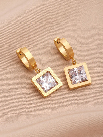 Geometric Drop Earrings For Women In New Style, Made Of Waterproof Non Tarnish Titanium Steel