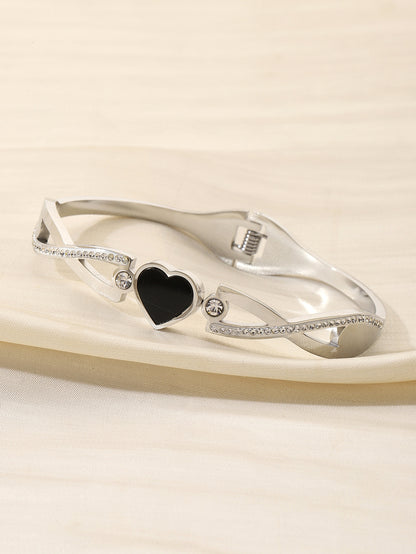 Waterproof Non Tarnish Circle Bangle In Gold, Titanium Steel With Real Gold Plated PVD Coating