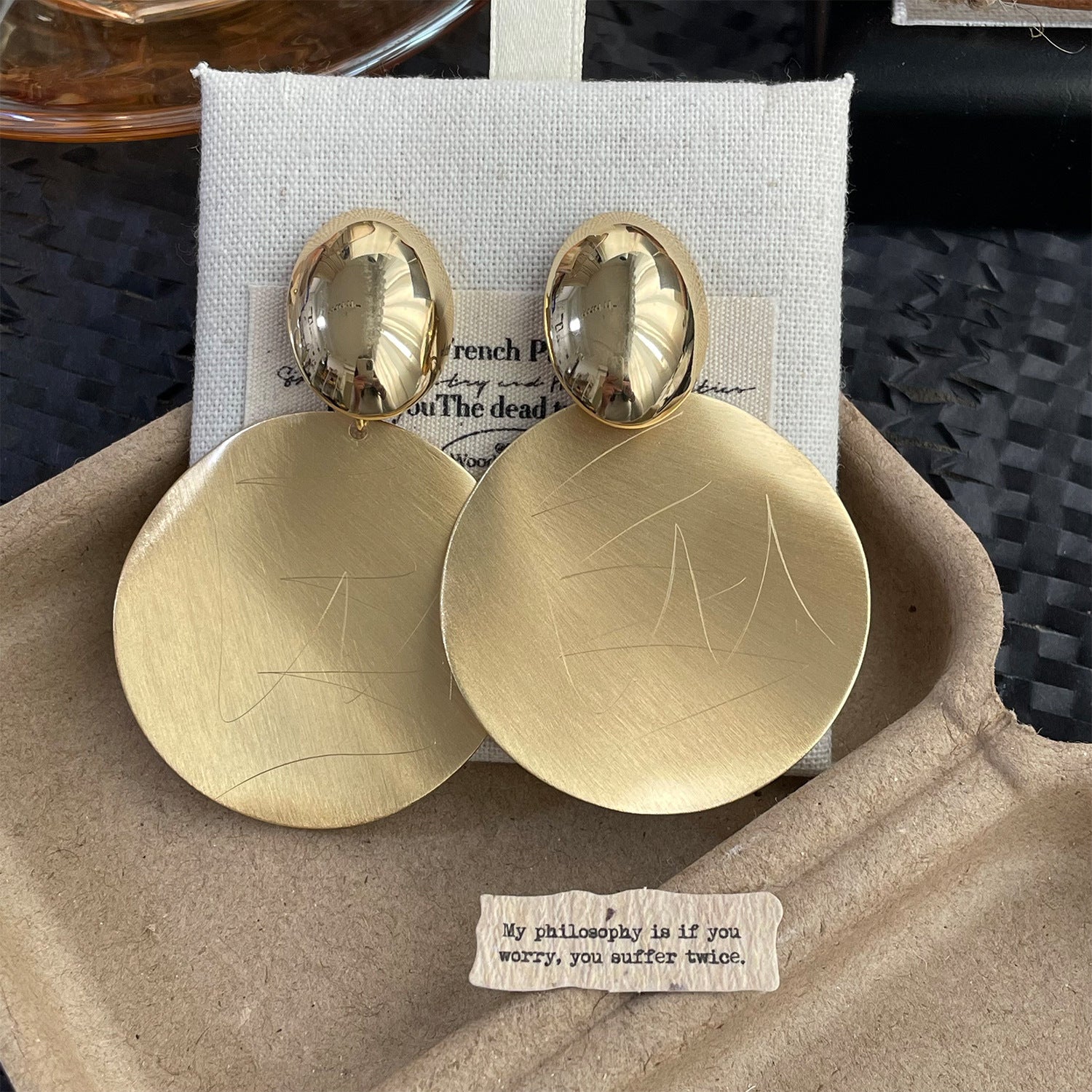 Exaggerated Round Stud Earrings For Women In Electroplated Alloy Featuring A Stylish Design