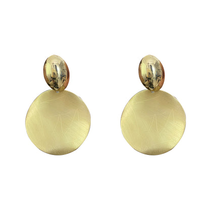 Exaggerated Round Stud Earrings For Women In Electroplated Alloy Featuring A Stylish Design