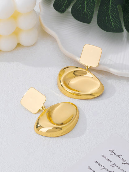 Round Pattern Gold Earrings For Elegant Style
