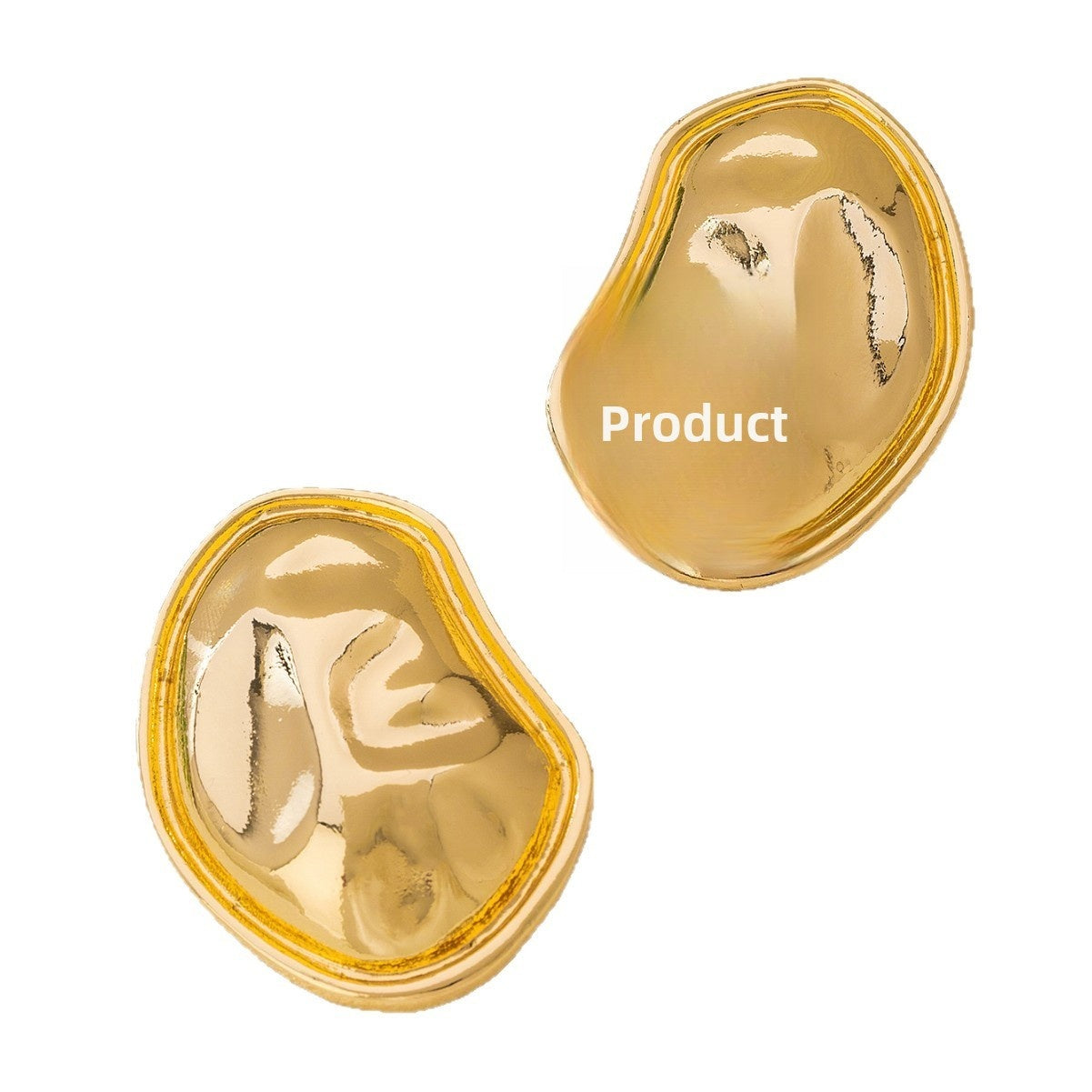Retro Irregular Stud Earrings For Women In Golden Color Featuring Exaggerated Design