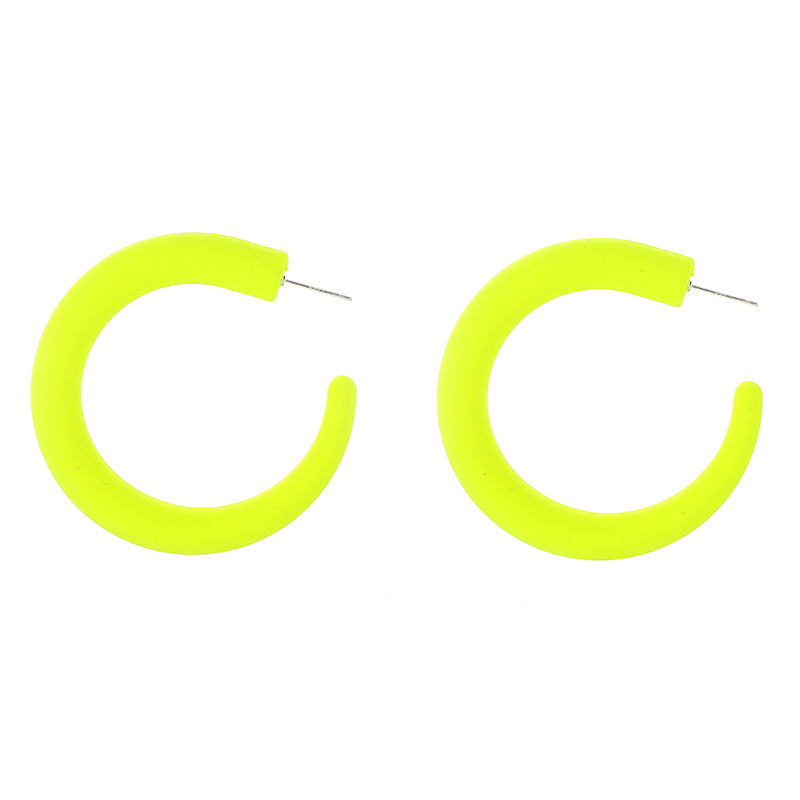 Exaggerated Fluorescent Green Acrylic Candy Earrings For Women With Stoving Varnish Finish