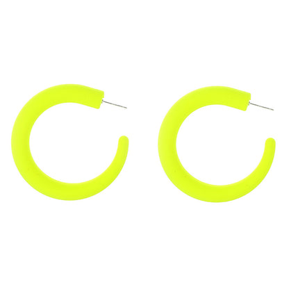 Exaggerated Fluorescent Green Acrylic Candy Earrings For Women With Stoving Varnish Finish