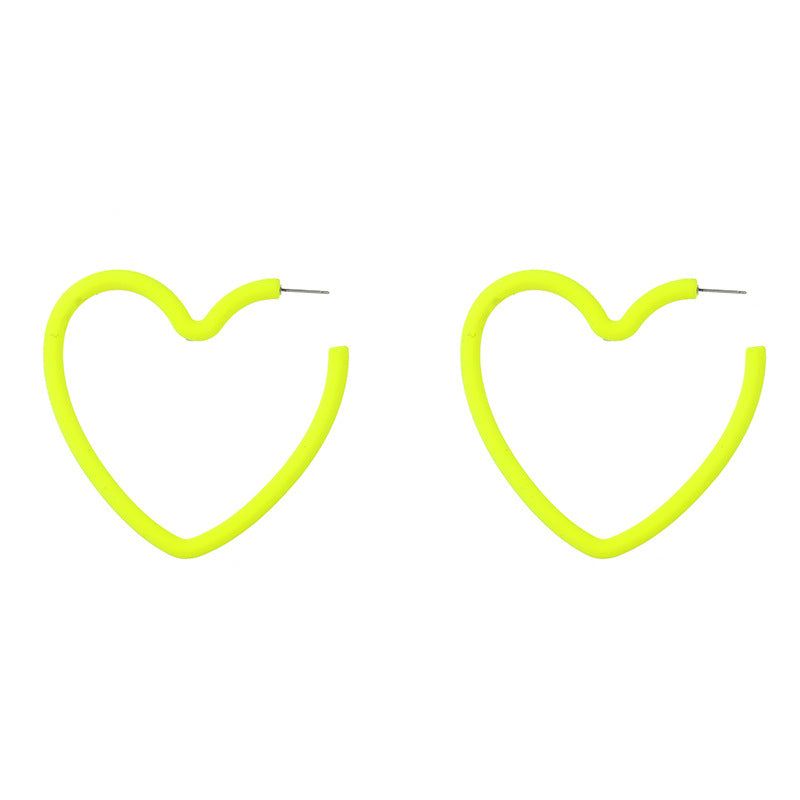 Heart Shape Earrings For Women In New Style, Rose Red Acrylic With Stoving Varnish Finish