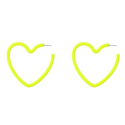 Heart Shape Earrings For Women In New Style, Rose Red Acrylic With Stoving Varnish Finish