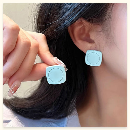 Square Stud Earrings For Women In New Style, Electroplated Alloy Jewelry