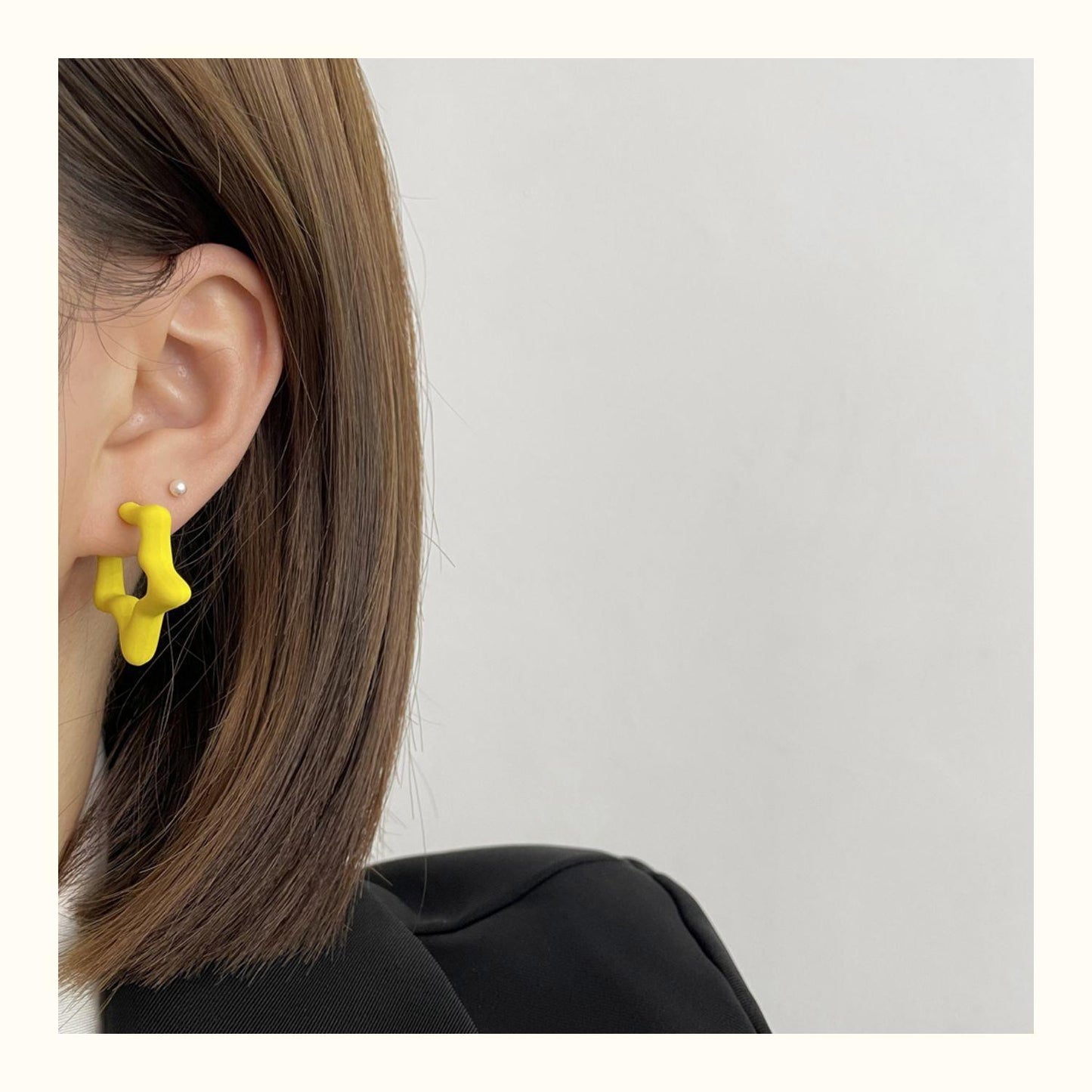 Star Pattern Acrylic Earrings For Women In Colour