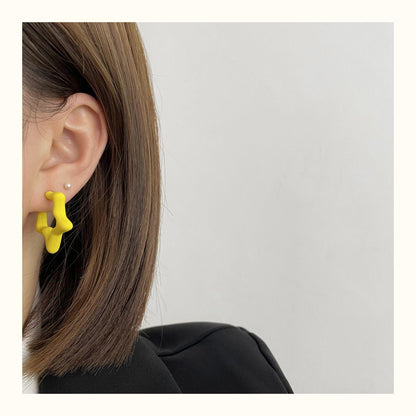 Star Pattern Acrylic Earrings For Women In Colour