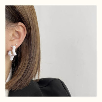Star Pattern Acrylic Earrings For Women In Colour