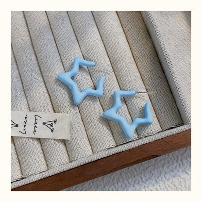 Star Pattern Acrylic Earrings For Women In Colour