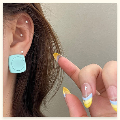 Square Stud Earrings For Women In New Style, Electroplated Alloy Jewelry