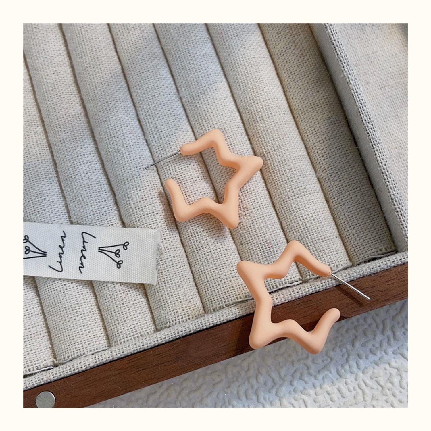 Star Pattern Acrylic Earrings For Women In Colour