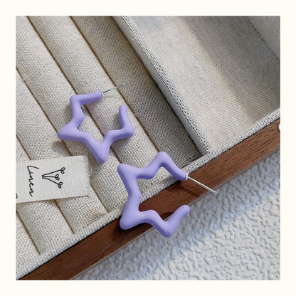 Star Pattern Acrylic Earrings For Women In Colour