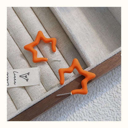Star Pattern Acrylic Earrings For Women In Colour