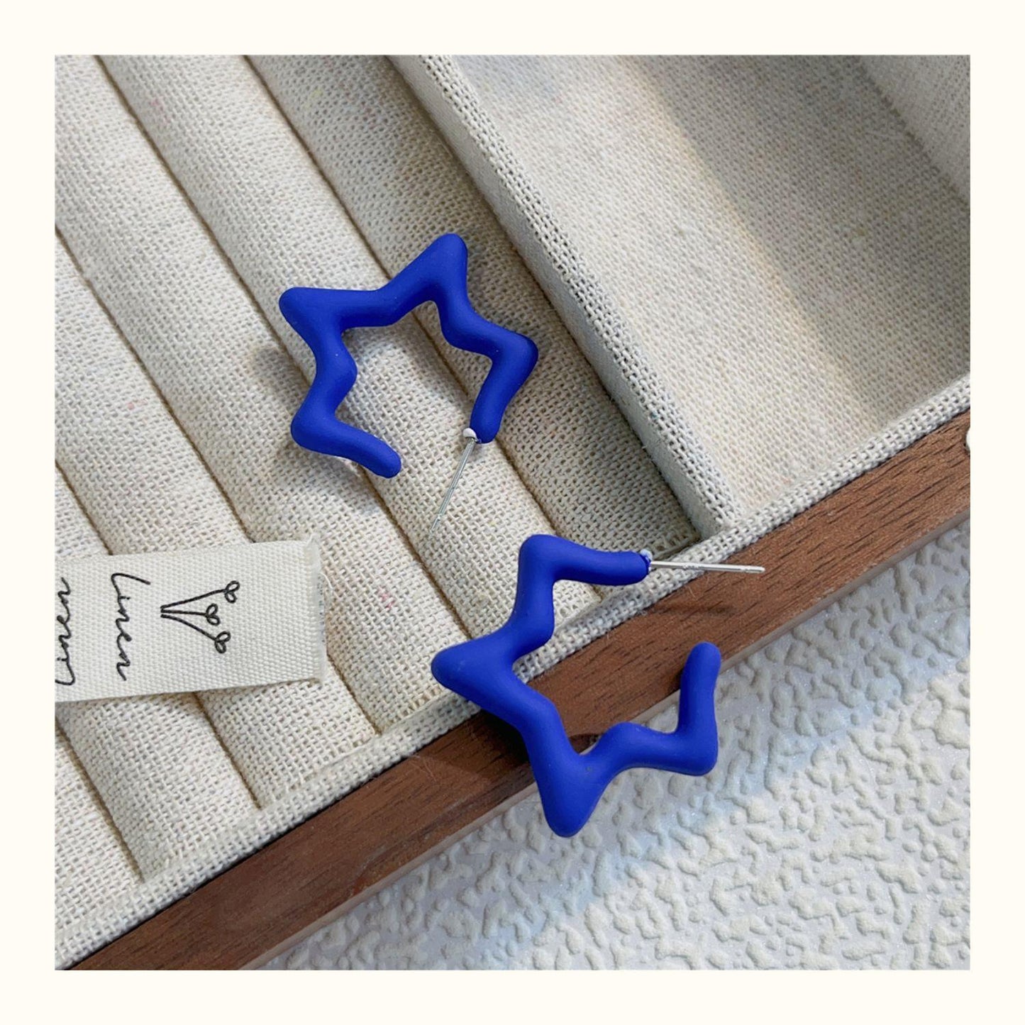 Star Pattern Acrylic Earrings For Women In Colour