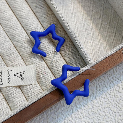 Star Pattern Acrylic Earrings For Women In Colour