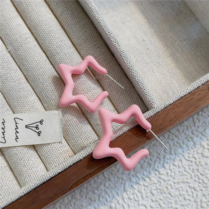 Star Pattern Acrylic Earrings For Women In Colour