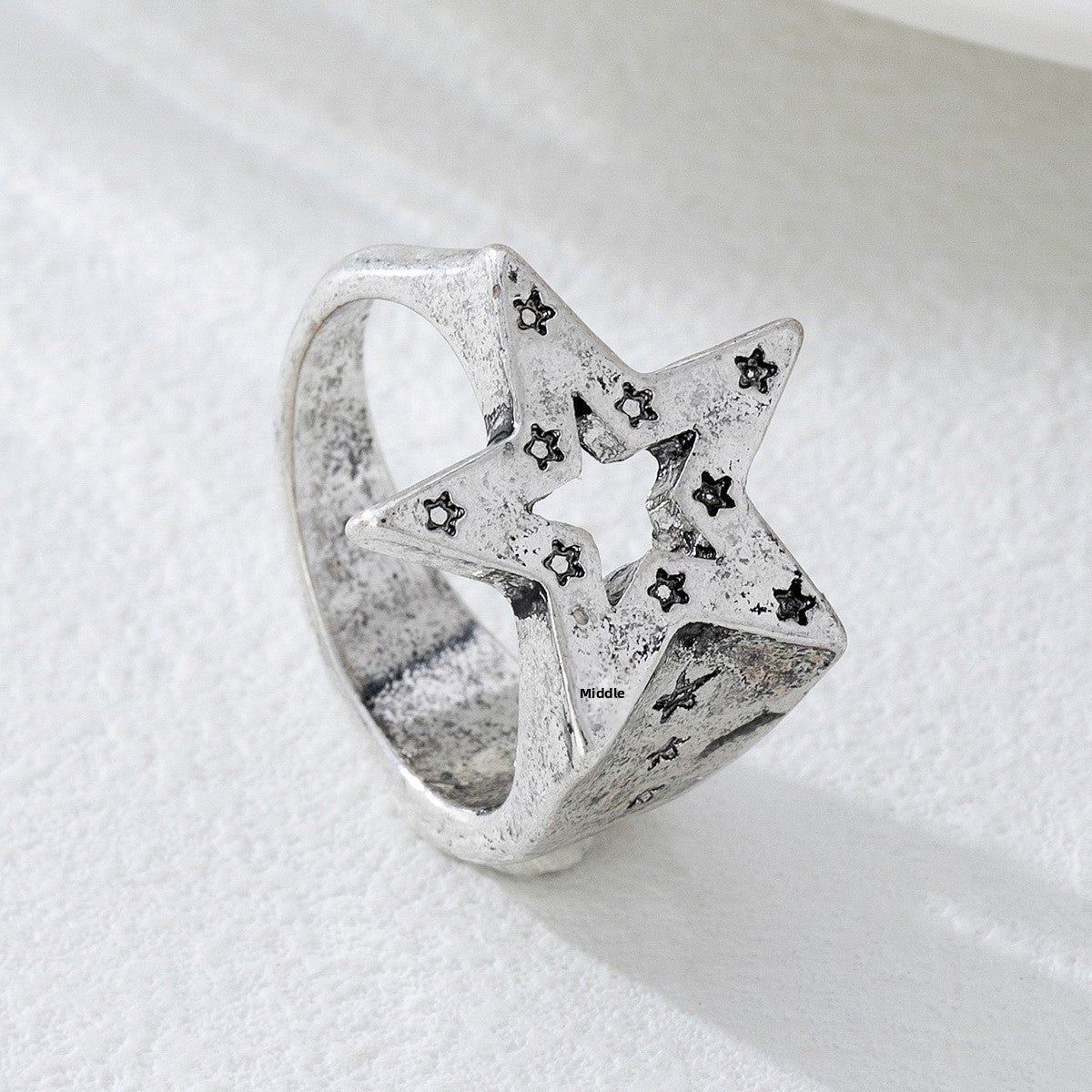 Vintage Unisex Star Ring Distressed Accessories Simple Trendy Jewelry Women's Hand Accessories