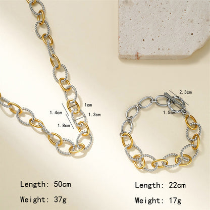 Asymmetrical Letter Necklace For Unisex Featuring 304 Stainless Steel With 18K Real Gold Plated Tennis Chain
