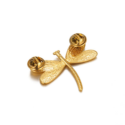Dragonfly Jewelry Set For Women In Basic Style, 304 Stainless Steel With 18K Real Gold Plated Finish, Perfect For Valentine's Day