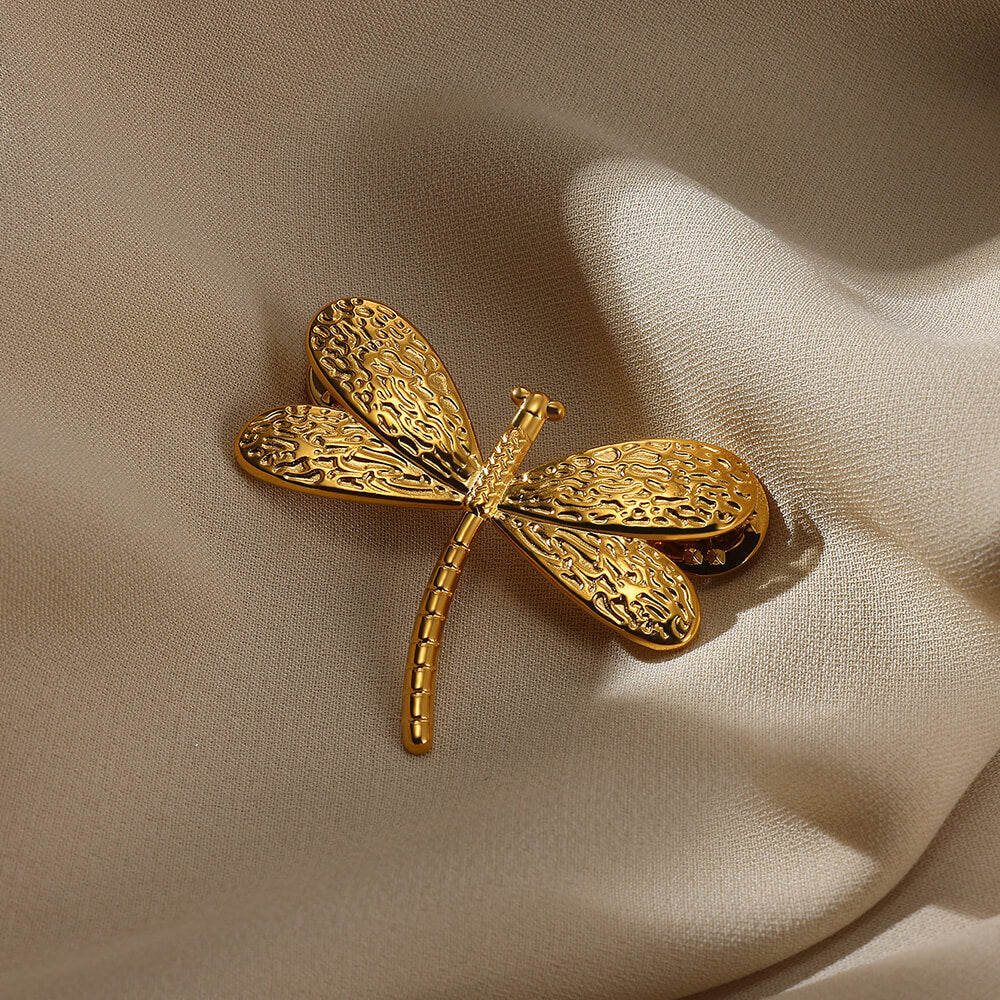 Dragonfly Jewelry Set For Women In Basic Style, 304 Stainless Steel With 18K Real Gold Plated Finish, Perfect For Valentine's Day