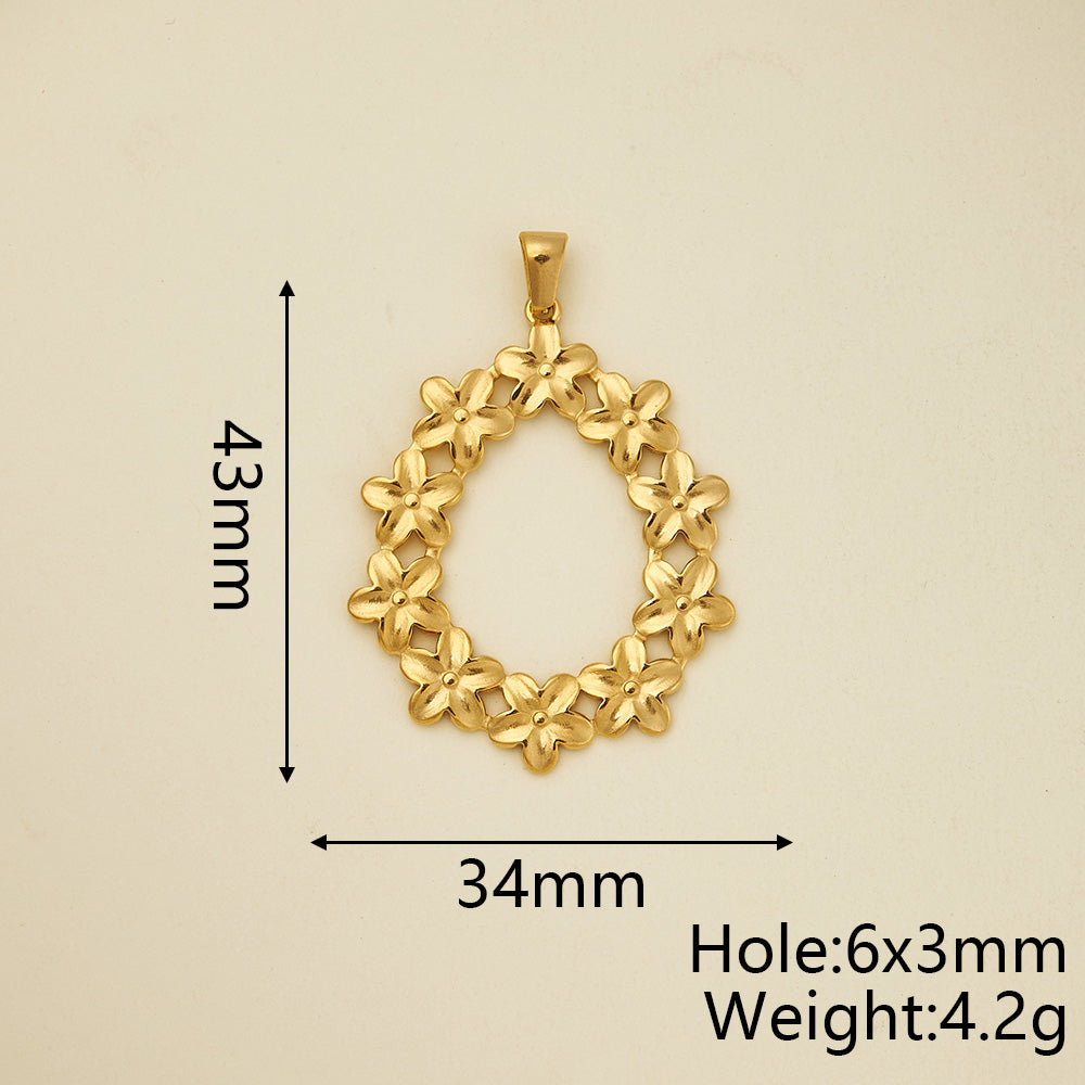 Sun Pendant In 304 Stainless Steel With 18K Gold Plated PVD Coating 0.05µm-0.08µm Thickness, Polished Finish, 1 Piece Pack