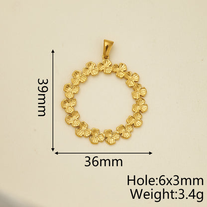 Sun Pendant In 304 Stainless Steel With 18K Gold Plated PVD Coating 0.05µm-0.08µm Thickness, Polished Finish, 1 Piece Pack