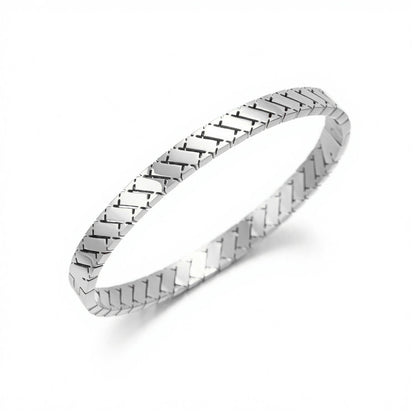 Heart Shape Asymmetrical Bangle For Adults In 304 Stainless Steel With 18K Real Gold PVD Coated Plating