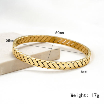 Heart Shape Asymmetrical Bangle For Adults In 304 Stainless Steel With 18K Real Gold PVD Coated Plating