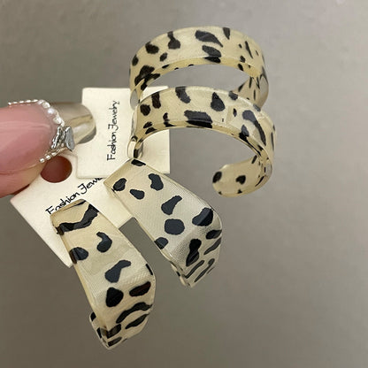 Leopard Print Earrings For Women In Simple Style, Made Of Acrylic With Stoving Varnish Finish