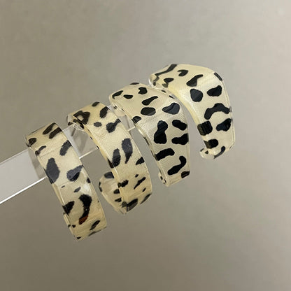 Leopard Print Earrings For Women In Simple Style, Made Of Acrylic With Stoving Varnish Finish