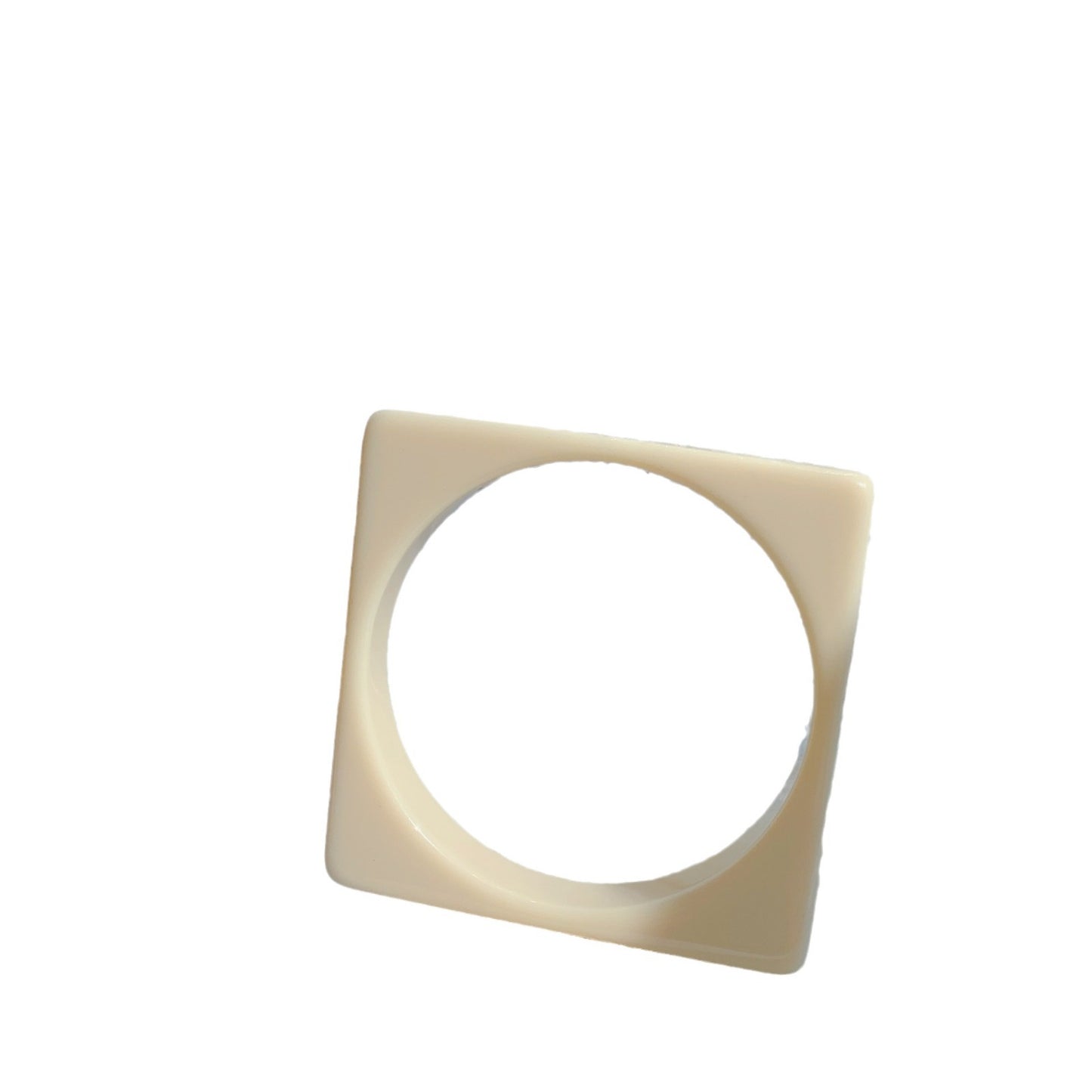 Retro Square Resin Bangle For Women In Yellow, Stylish Wristband Accessory