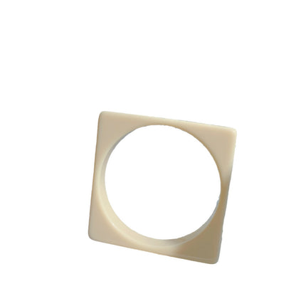 Retro Square Resin Bangle For Women In Yellow, Stylish Wristband Accessory