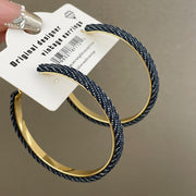 3760 Black Denim Large Circle 925 Silver Needle