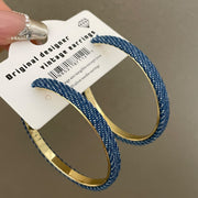 3760 Blue Denim Large Circle 925 Silver Needle