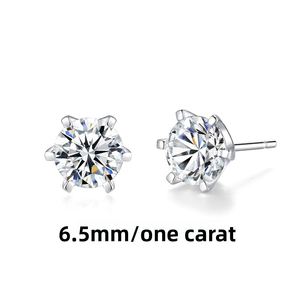 For Stud Earrings In 925 Sterling Silver, Silver Color, Classic And Elegant Design