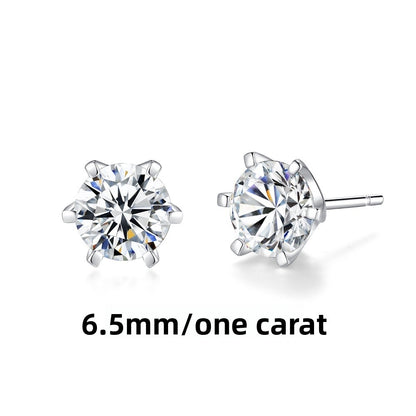 For Stud Earrings In 925 Sterling Silver, Silver Color, Classic And Elegant Design