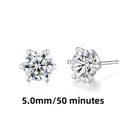 For Stud Earrings In 925 Sterling Silver, Silver Color, Classic And Elegant Design