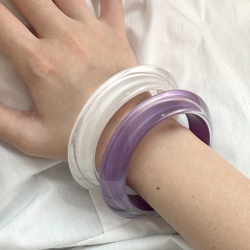 Handmade Round Resin Bangle For Women, Available In Elegant Colour