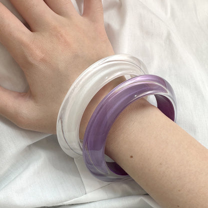 Handmade Round Resin Bangle For Women, Available In Elegant Colour