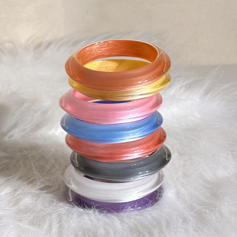 Handmade Round Resin Bangle For Women, Available In Elegant Colour