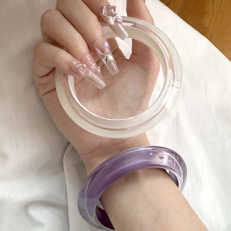Handmade Round Resin Bangle For Women, Available In Elegant Colour