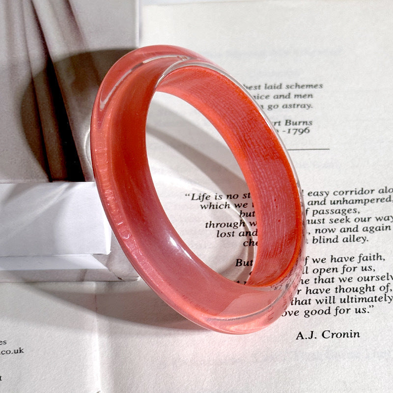 Handmade Round Resin Bangle For Women, Available In Elegant Colour