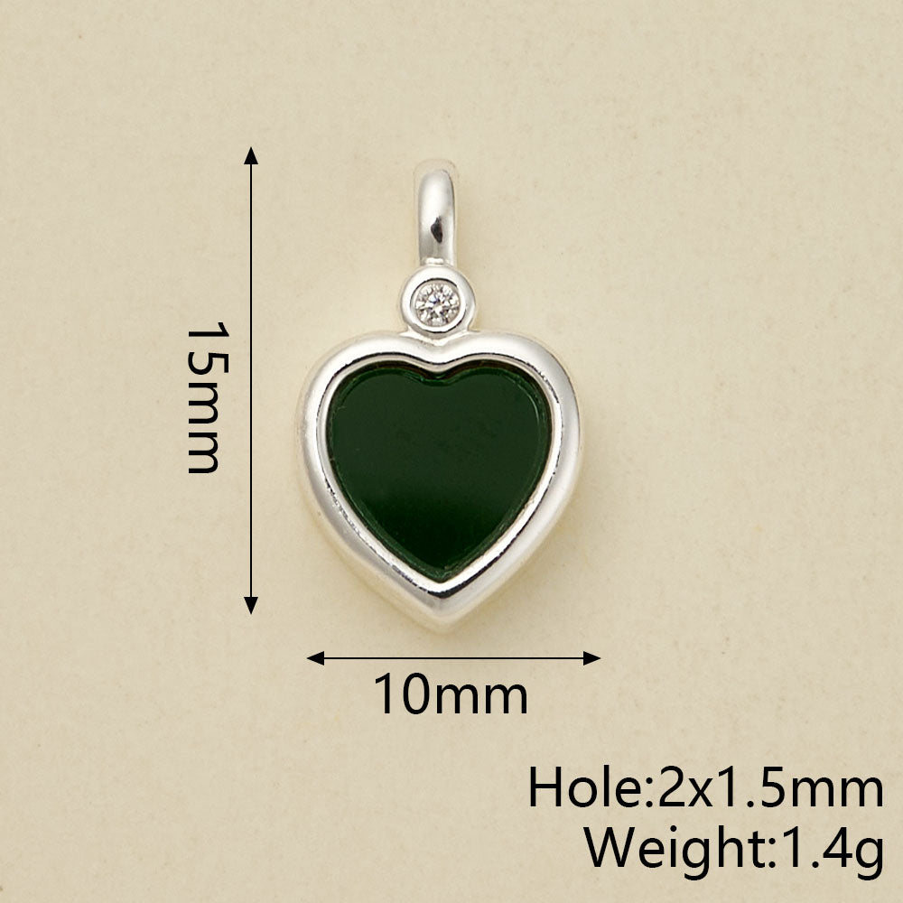 Heart Shape Pendant In Copper With Silver Plated Electroplated Finish, 1 Pc Package