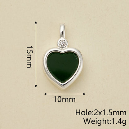 Heart Shape Pendant In Copper With Silver Plated Electroplated Finish, 1 Pc Package