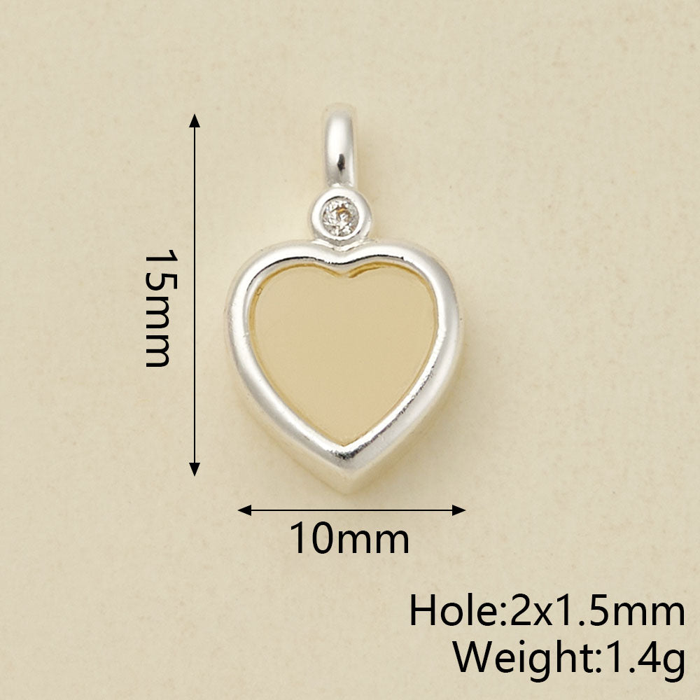 Heart Shape Pendant In Copper With Silver Plated Electroplated Finish, 1 Pc Package