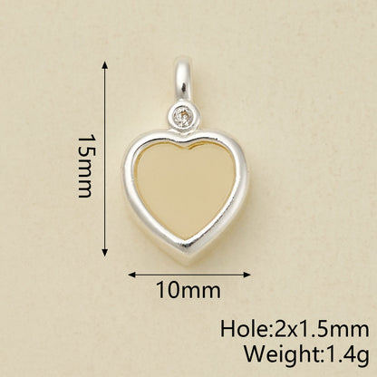 Heart Shape Pendant In Copper With Silver Plated Electroplated Finish, 1 Pc Package
